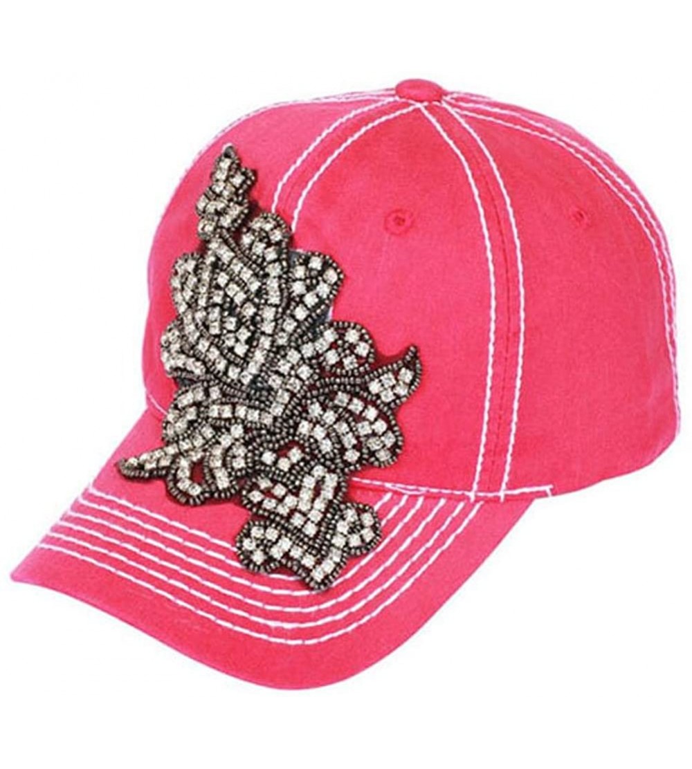 Baseball Caps Jeweled Baseball Cap - Red - CR11OZ56JRV $16.58