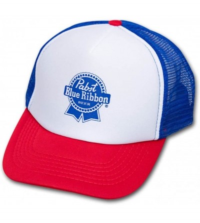 Baseball Caps Pabst Blue Ribbon PBR Trucker Hat Red- And Blue - CK1204APHWR $27.39