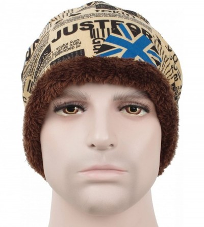 Skullies & Beanies Unisex Winter Baggy Slouch Beanie Hat with Faux Fur Lined Skull Ski Cap - Blue - C911RSY6GH9 $11.25