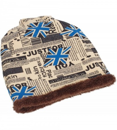 Skullies & Beanies Unisex Winter Baggy Slouch Beanie Hat with Faux Fur Lined Skull Ski Cap - Blue - C911RSY6GH9 $11.25
