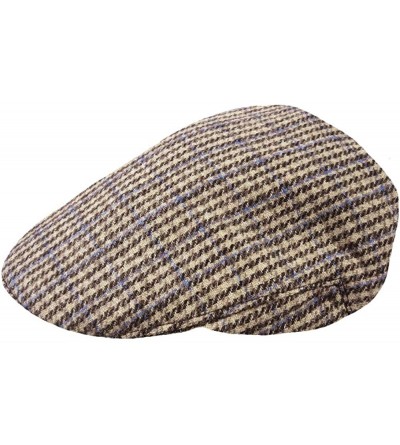 Newsboy Caps Mens Classic English Tweed Flat Cap - Sand Check - CD11DZIM6FX $10.59