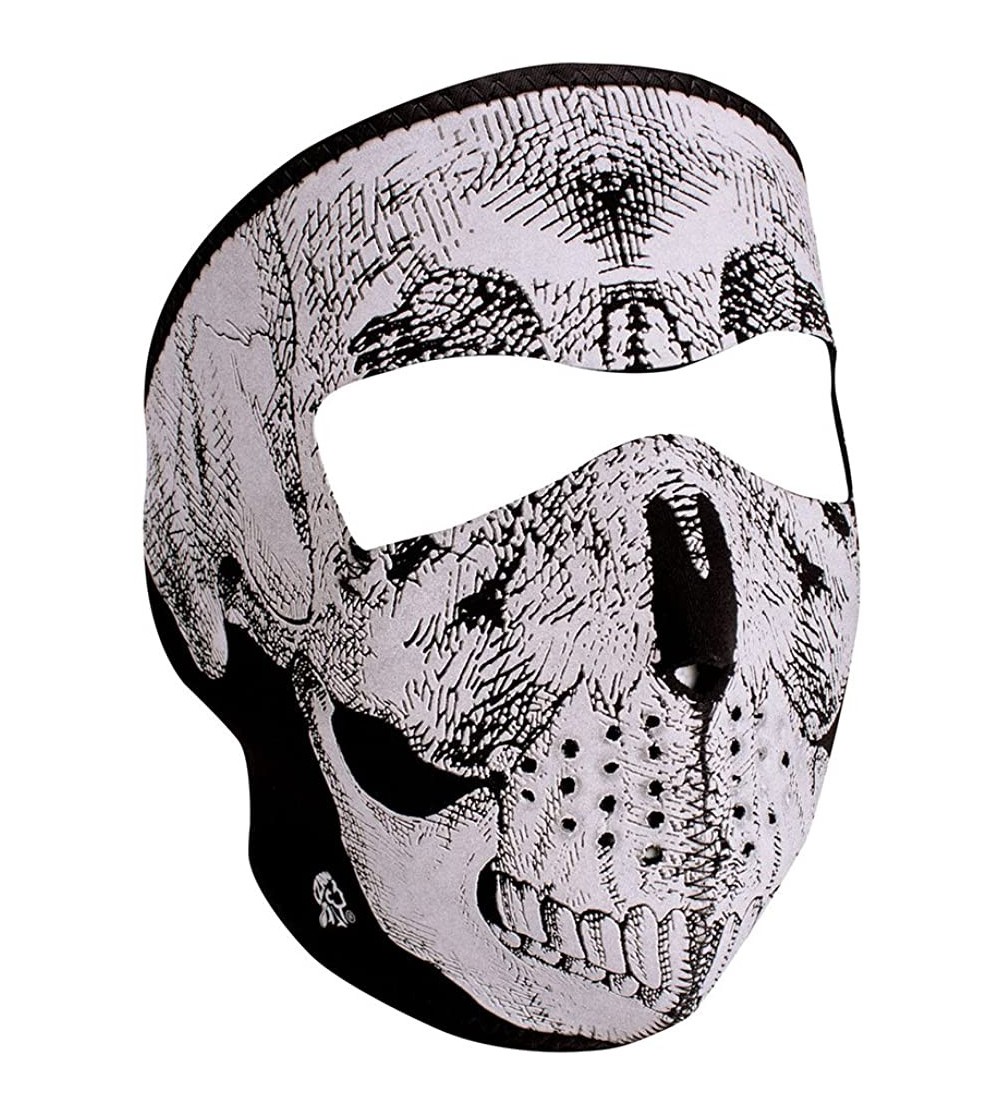 Balaclavas Neoprene Full Face Protection for Winter Sports- Biker - Reflective Skull - CC12O3N09TV $15.99