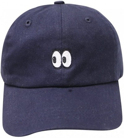 Baseball Caps Eyes Small Embroidery Cotton Baseball Cap - Navy - C112HVFX8LV $10.48