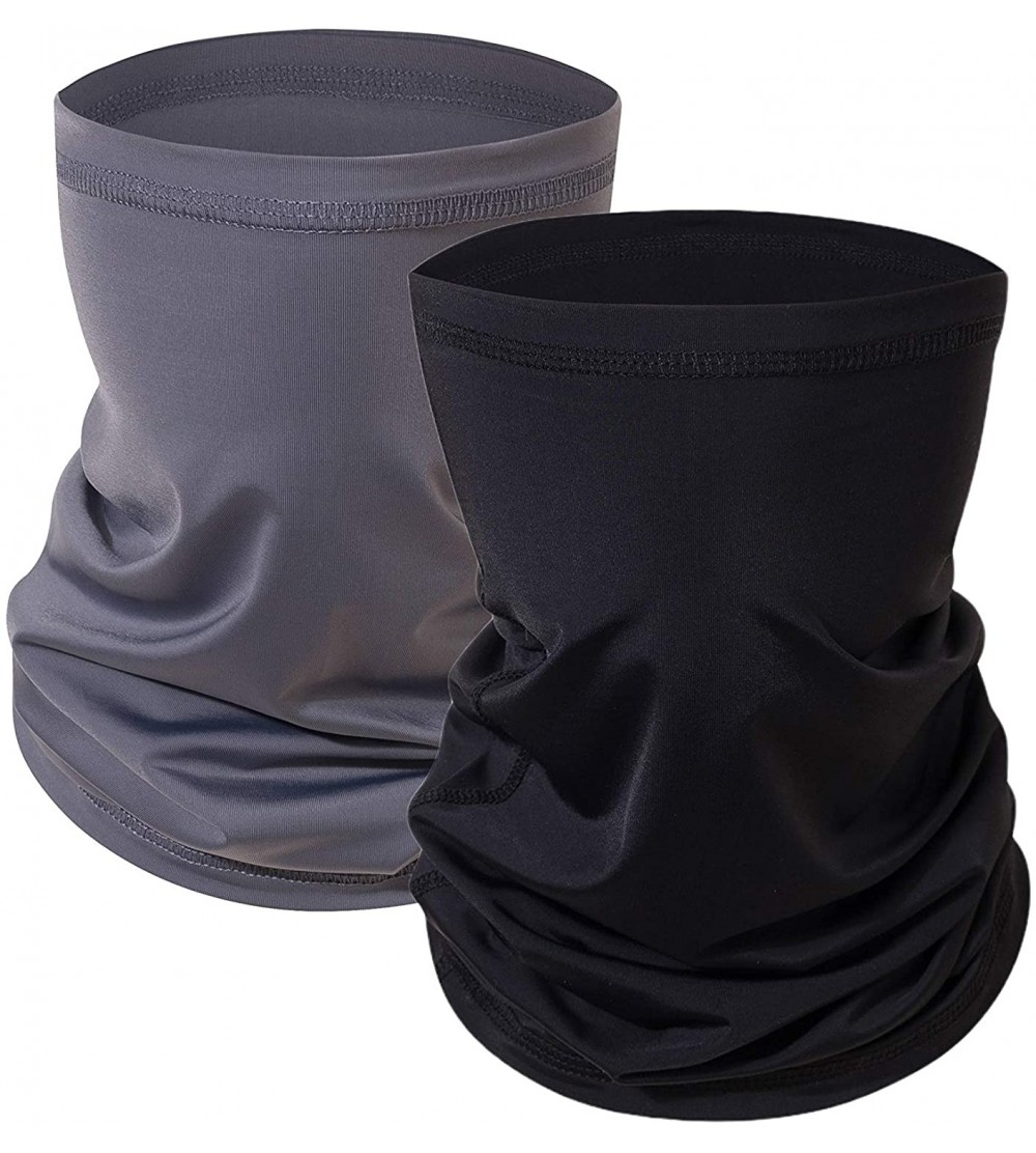 Balaclavas Balaclava Neck Gaiter Scarf Cooling Sports Bandana Face Cover UV Wind Protection Outdoor - 1 Black + 1 Grey - C618...