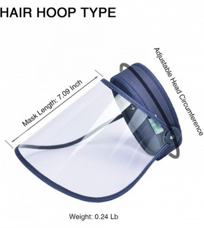 Visors Full Face Sun Hats for Women Fashion Sun Protection Caps Wide Visors Headwear for Men Girls - Hair Hoop Navy - CO1985E...