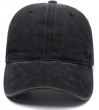 Baseball Caps Men Women Denim Custom Hip Hop Trucker Hat Add You Personalized Design to Baseball Caps - Black - CN18G52SDIH $...