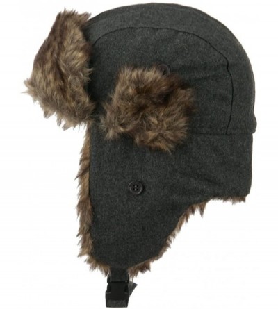 Bomber Hats Winter Fur Trooper Hat - Grey - CA11P5I9GVN $25.91