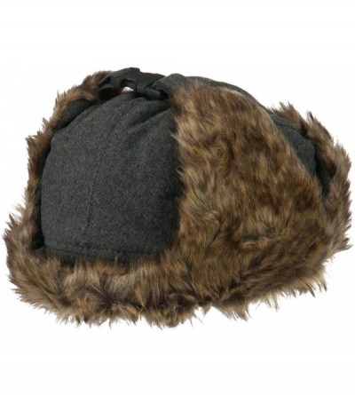 Bomber Hats Winter Fur Trooper Hat - Grey - CA11P5I9GVN $25.91