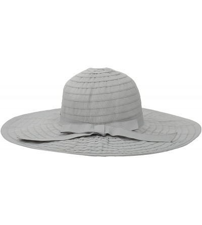 Sun Hats Womens SPF 50+ UV Sun Protective Wide Brim Sun Hat with Bow - Grey - C018C799DRU $20.25