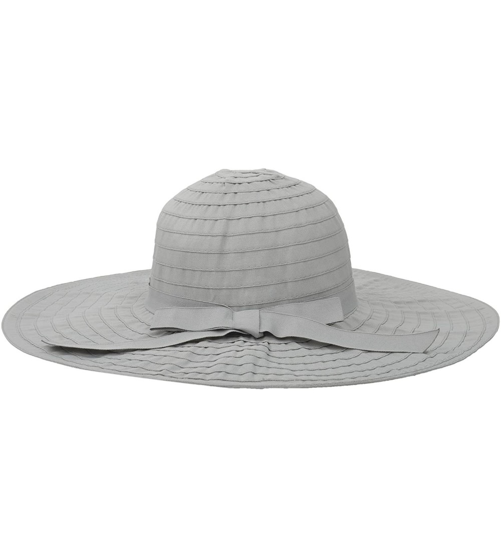 Sun Hats Womens SPF 50+ UV Sun Protective Wide Brim Sun Hat with Bow - Grey - C018C799DRU $9.73