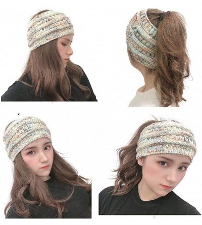 Cold Weather Headbands Women's oft Stretch Winter Warm Cable Knitted Turban Headband Ear Warmer Head Wrap Hair Bands - C218ZT...