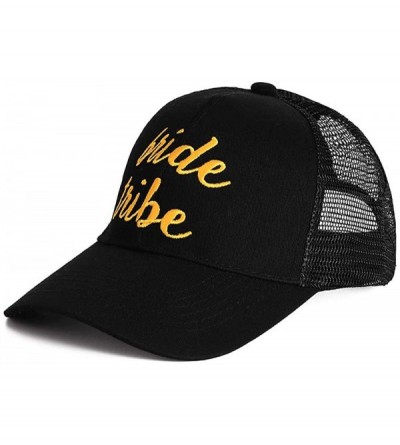 Baseball Caps Funny Adjustable Hat Cotton Trucker Baseball Cap Hat for Party - Black- Bride Tribe - CB18S3OT5UW $19.93