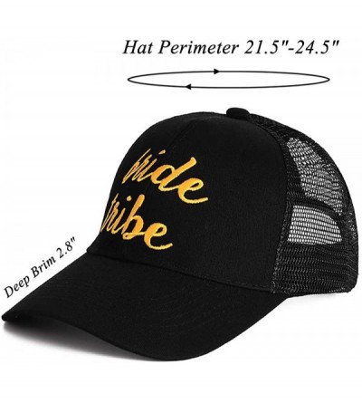 Baseball Caps Funny Adjustable Hat Cotton Trucker Baseball Cap Hat for Party - Black- Bride Tribe - CB18S3OT5UW $11.54