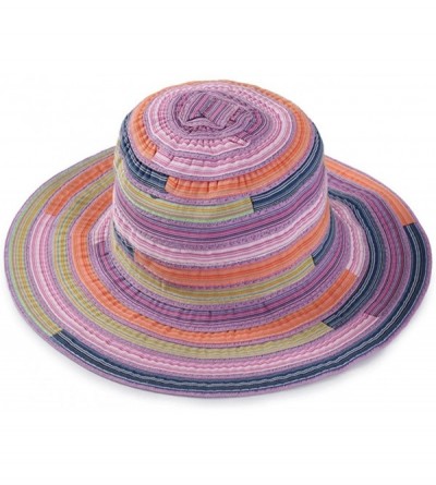 Bucket Hats Paper Straw Summer Beach Braid Rainbow Lollipop Fish Bucket Hat Folding Cap - Purple - C912FBVB65H $19.08