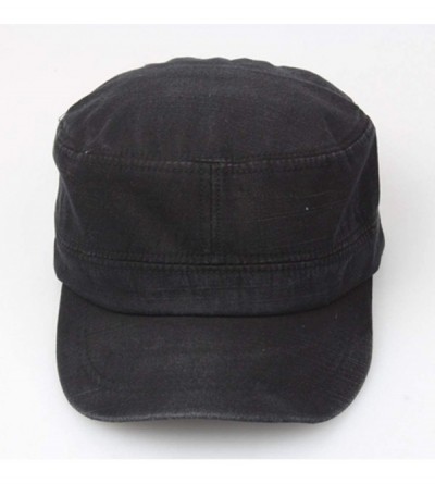 Sun Hats Military Adjustable Packable Fashionable Flat Top - Black - CK18ULX6568 $7.85
