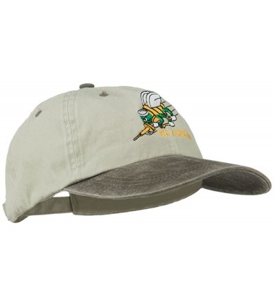 Baseball Caps Navy Seabees Symbol Embroidered Dyed Two Tone Cap - Beige Brown - CJ11QLM8AEZ $28.33