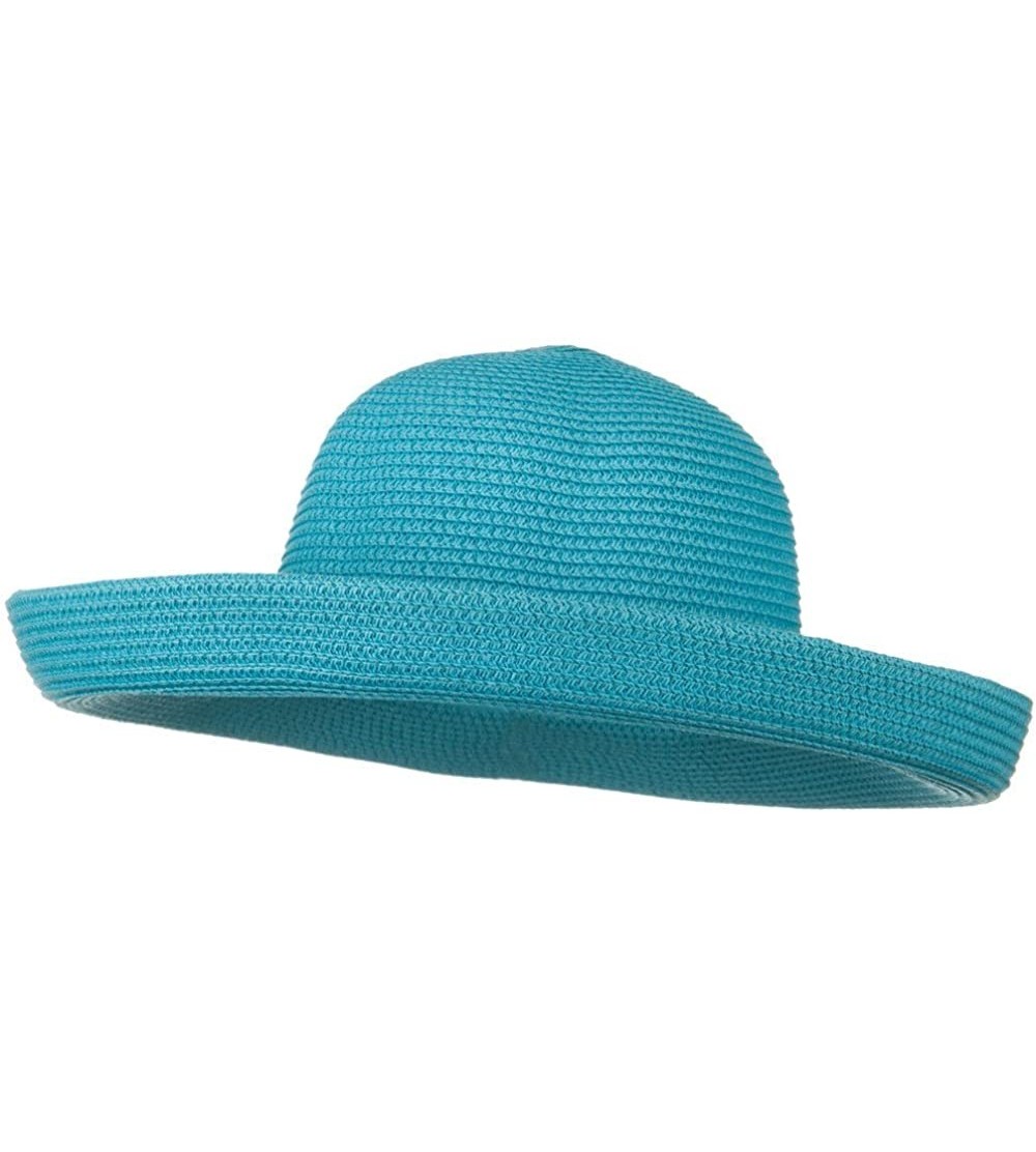Sun Hats Sewn Braid Kettle Brim Self Tie Hat - Turquoise - Turquoise - CC118NTP1OR $36.94