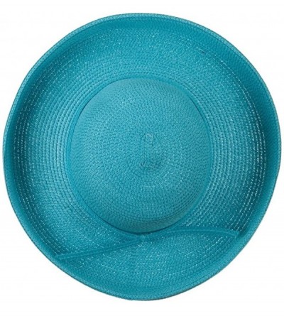 Sun Hats Sewn Braid Kettle Brim Self Tie Hat - Turquoise - Turquoise - CC118NTP1OR $36.94