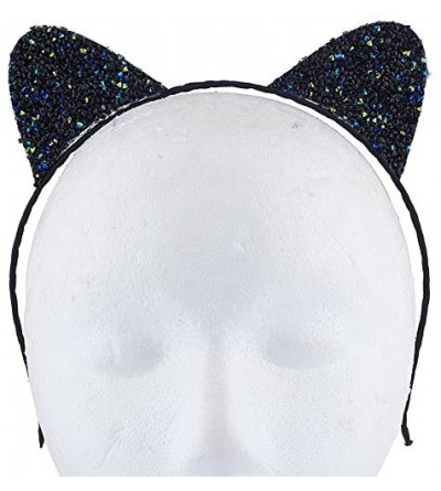 Headbands Girls Cat Ears Costume Accessory Headband - Black Ab - CN187C3EA2S $7.49