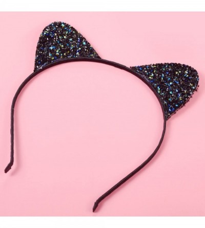 Headbands Girls Cat Ears Costume Accessory Headband - Black Ab - CN187C3EA2S $7.49