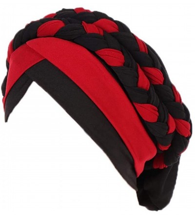 Skullies & Beanies Wearing India Hat Muslim Ruffle Wrap Cancer Chemo Amazing Soft Good Price - Red - CN18L9GI8UY $23.72