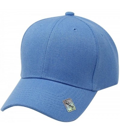 Baseball Caps Baseball Hat Adjustable Blank Cap Mid Profile Structured Baseball Cap - Ball Cap Sky - CC18IKH4ED7 $18.57
