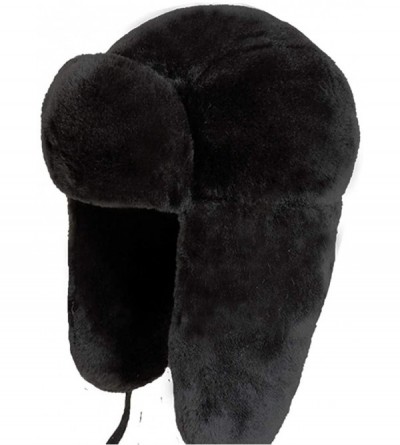 Skullies & Beanies Women Faux Fur Snow Trapper Hat with Ear Flap for Skiing Head - Black - C318K3DAMZ9 $18.43
