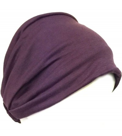 Headbands Women Solid Wide Elastic headband - Purple - CE187I0286K $10.78