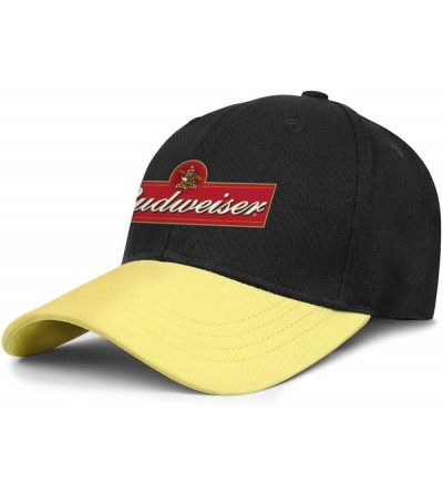 Baseball Caps Budweiser-Logos- Woman Man Baseball Caps Cotton Trucker Hats Visor Hats - Yellow-12 - C418WDK8T2R $33.23