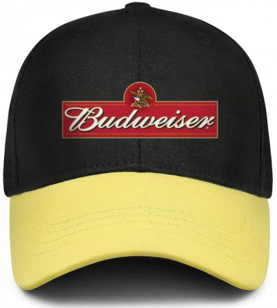 Baseball Caps Budweiser-Logos- Woman Man Baseball Caps Cotton Trucker Hats Visor Hats - Yellow-12 - C418WDK8T2R $19.28