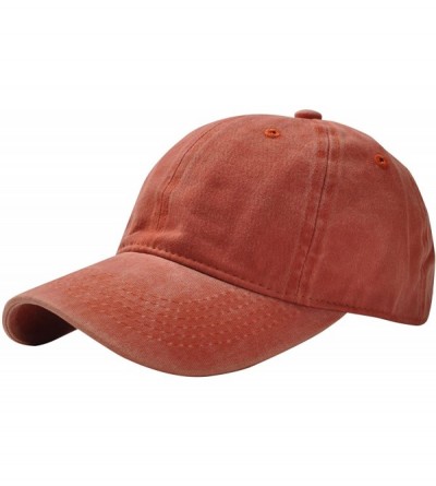 Baseball Caps Unisex Washed Twill Cotton Baseball Cap Vintage Adjustable Hat - Orange - C8189Z3EOO7 $12.10