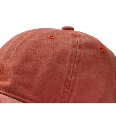 Baseball Caps Unisex Washed Twill Cotton Baseball Cap Vintage Adjustable Hat - Orange - C8189Z3EOO7 $12.10