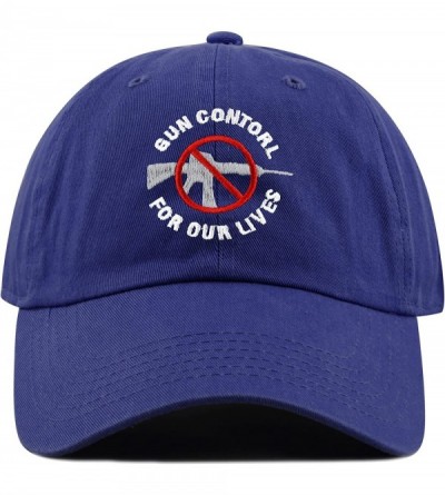Baseball Caps Never Again & Enough School Walk Out & Gun Control Embroidered Cotton Baseball Cap Hat - Gun Control-royal - CH...