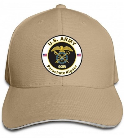 Baseball Caps US Army MOS 92R Parachute Rigger Adjustable Baseball Caps Vintage Sandwich Hat - Natural - CZ18RGSZHCD $17.02