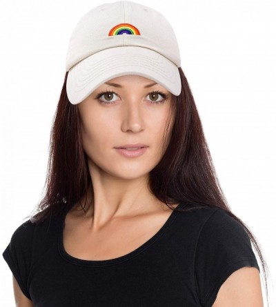 Baseball Caps Rainbow Baseball Cap Womens Hats Cute Hat Soft Cotton Caps - Beige - C018MD3WUMQ $11.86