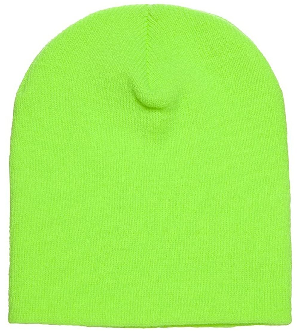 Skullies & Beanies Premium Flexfit Knit Beanie - Safety Green - CX127UHN1PX $13.26