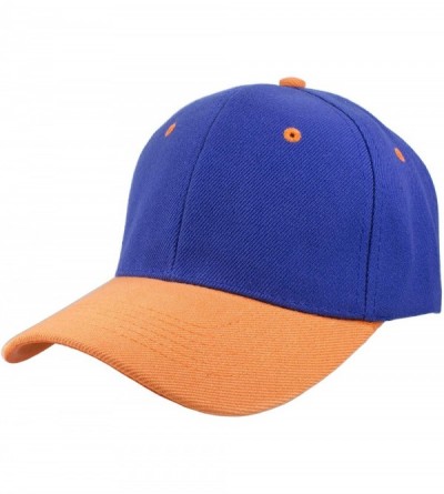Baseball Caps Plain Blank Baseball Caps Adjustable Back Strap Wholesale LOT 12 PC'S - Blue Orange - CX17X639458 $18.95