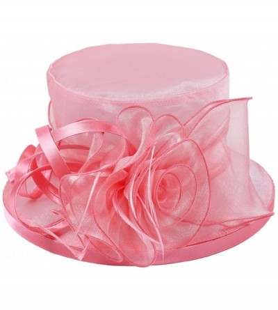 Bucket Hats Lady Church Derby Dress Cloche Hat Fascinator Floral Tea Party Wedding Bucket Hat S051 - S043-pink - C318R7XIUTU ...