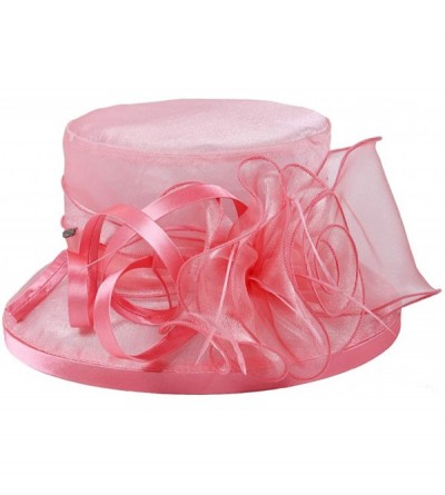 Bucket Hats Lady Church Derby Dress Cloche Hat Fascinator Floral Tea Party Wedding Bucket Hat S051 - S043-pink - C318R7XIUTU ...