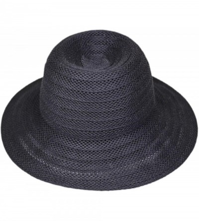 Sun Hats Beach Sun Hat Women Summer Cap Sunhat Wide Brim Foldable Packable Floppy Panama - Black-b - CW18RC66MWA $15.80