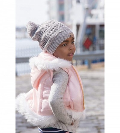 Skullies & Beanies Satin Lined Winter Hats Toddlers - Kids Natural Hair Beanie - Slouchy Knit - Cool Grey - C218MEIN737 $13.87