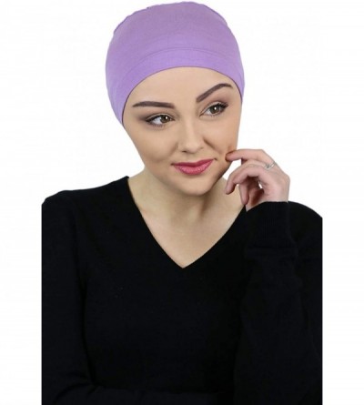 Skullies & Beanies Bamboo Sleep Cap Cancer Headwear Chemo Hat Sleeping Night Beanie Turbans for Women - Lavender - CO18MCC6KO...