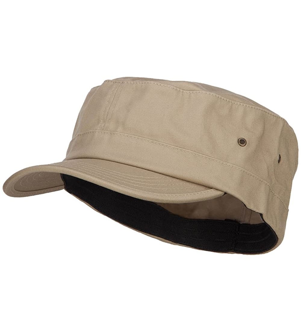 Baseball Caps Big Size Fitted Trendy Army Style Cap - Khaki - CA187WTEXY3 $25.06