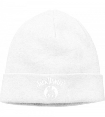 Skullies & Beanies Mens & Womens Jack Daniels Logo Skull Beanie Hats Winter Knitted Caps Soft Warm Ski Hat Black - White - CY...