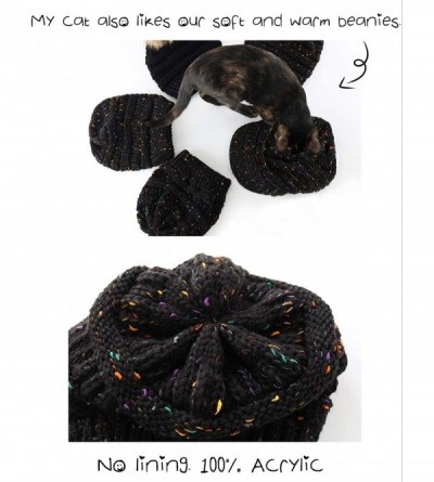 Skullies & Beanies Women's Beanie Winter Confetti Warm Chunky Soft Stretch Cable Knit Ribbed Beanie Hat Skull Cap - CH18AH20X...