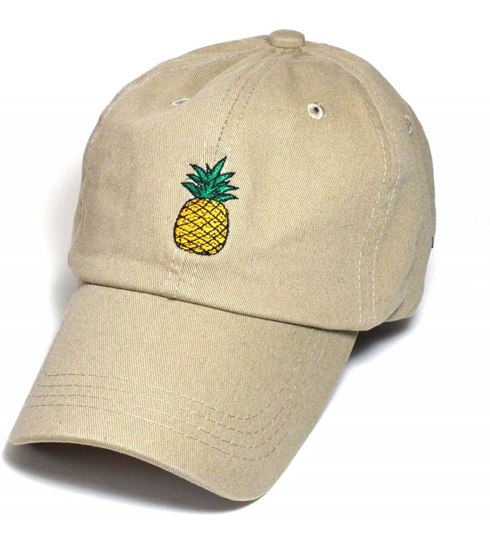 Baseball Caps Pineapple Hat Baseball Cap Polo Style Cotton Unconstructed Hats caps Multi Colors 2 - Beige2 - CD1853SED82 $9.49
