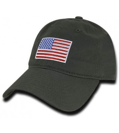 Baseball Caps Polo Style American Pride Flag Baseball Caps - Original Olive - CA12NTBM9KO $14.38