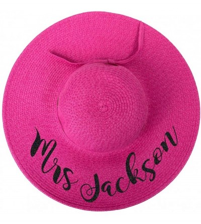Sun Hats Personalized Mrs. Floppy Sun Hats - Hot Pink - C718OQZ2R78 $27.81