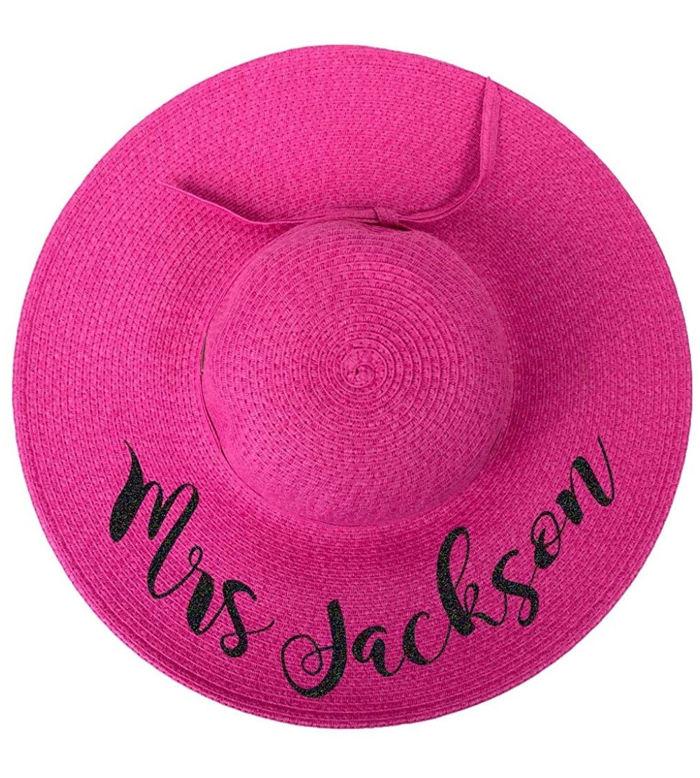 Sun Hats Personalized Mrs. Floppy Sun Hats - Hot Pink - C718OQZ2R78 $27.81