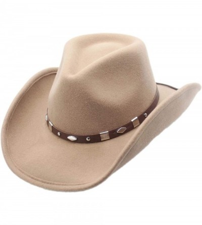 Cowboy Hats Winslow Shapeable Wool Felt Outback Western Style Cowboy Hat - Pecan - C918Z28AEYQ $101.01